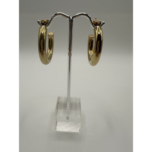Unbranded Jewelry - Gold Tone Hoop Huggie Earrings 1.25”W